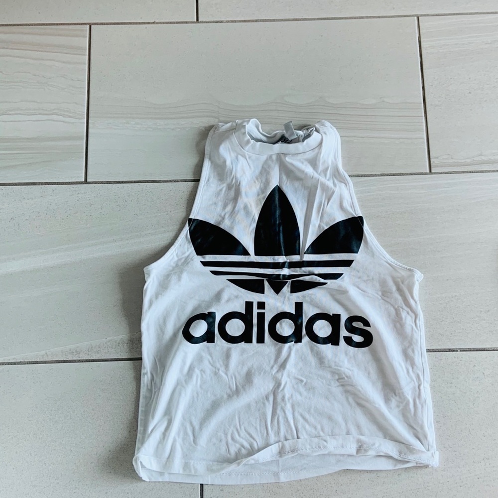 Adidas muscle tee white